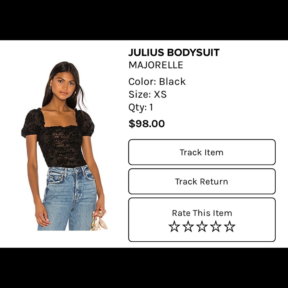 Majorelle Julius black bodysuit XS